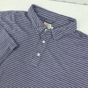 Faherty Movement Polo Shirt Men 2XL Size Pima Cotton Purple Stripe Short Sleeve.